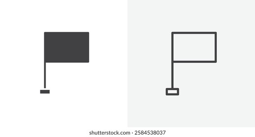 Flag icons vectors illustrations in black fill and liner versions