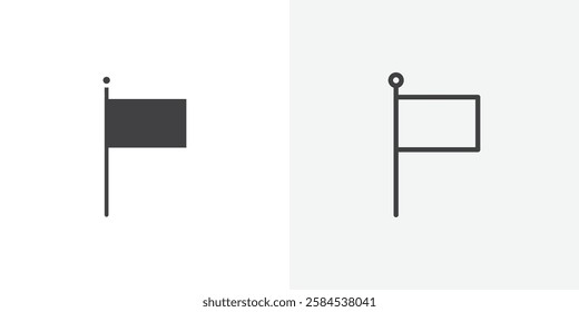 Flag icons vectors illustrations in black fill and liner versions