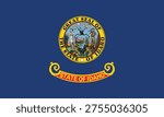 Flag of Idaho, Official State Flag of Idaho Vector Illustration