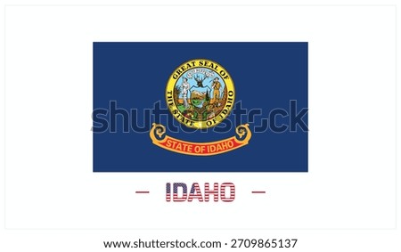 Flag of IDAHO on a white background, Editable Vector illustration of IDAHO flag, National Day design, Flag of IDAHO flat design, State of USA