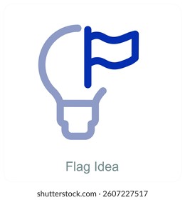 Flag Idea and innovation icon concept