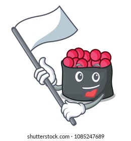With flag ikura mascot cartoon style