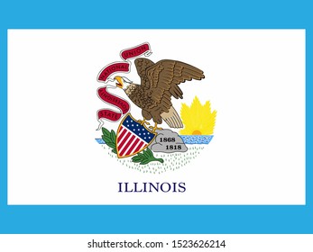 Flag of Illinois state of USA. Vector illustration