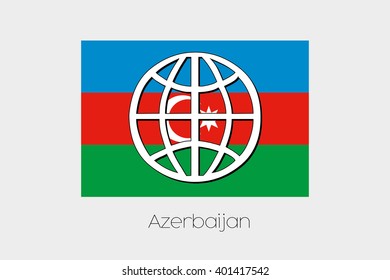 A Flag Illustration of Azerbaijan