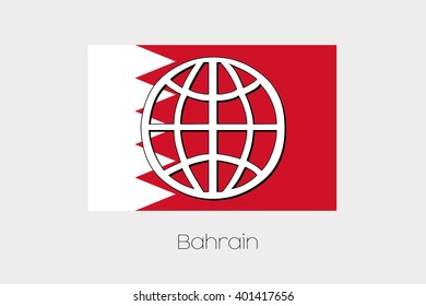 A Flag Illustration of Bahrain