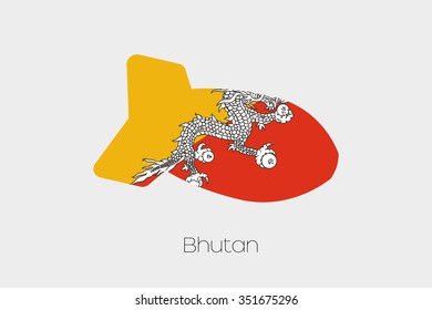 A Flag Illustration of Bhutan