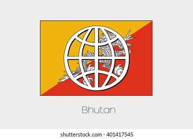 A Flag Illustration of Bhutan