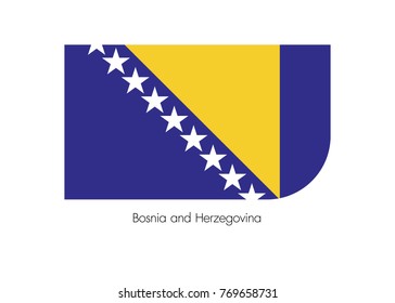 A Flag Illustration of Bosnia and Herzegovina