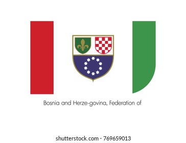 A Flag Illustration of Bosnia and Herze-govina, Federation of