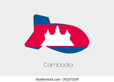 A Flag Illustration of Cambodia