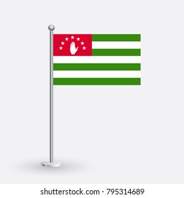 Flag Illustration of the country of Abkhazia. National Abkhazia flag isolated on gray background. Abkhazia Flag Flat Web Mobile Icon / Vector / Sign / Symbol / Button   illustration EPS10