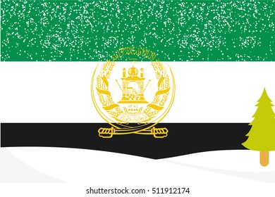 A Flag Illustration of the country of Afghanistan