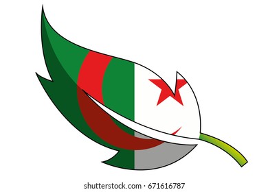 A Flag Illustration of the country of Algeria