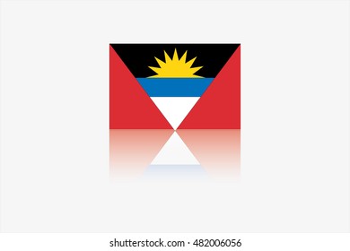 A Flag Illustration of the country of Antigua and Barbuda