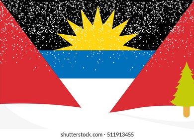 A Flag Illustration of the country of Antigua and Barbuda