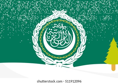 A Flag Illustration of the country of Arab League