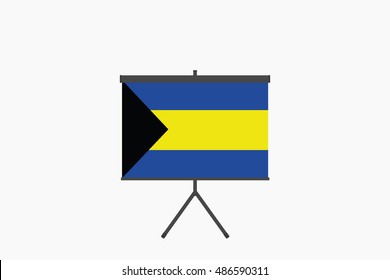 A Flag Illustration of the country of Bahamas