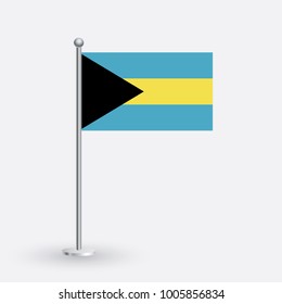 Flag Illustration of the country of Bahamas. National Bahamas flag isolated on gray background. Bahamas Flag Flat Web Mobile Icon / Vector / Sign / Symbol / Button illustration EPS10
