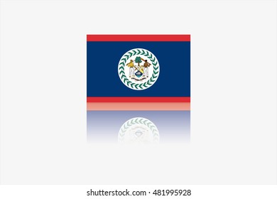 A Flag Illustration of the country of Belize