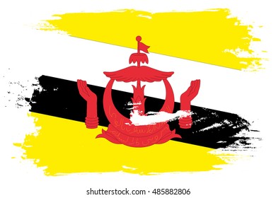 A Flag Illustration of the country of Brunei