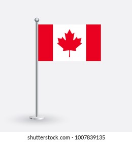 
Flag Illustration of the country of Canada. National Canada flag isolated on gray background. Canada Flag Flat Web Mobile Icon / Vector / Sign / Symbol / Button illustration EPS10