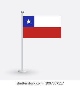 
Flag Illustration of the country of Chile. National Chile flag isolated on gray background. Chile Flag Flat Web Mobile Icon / Vector / Sign / Symbol / Button illustration EPS10