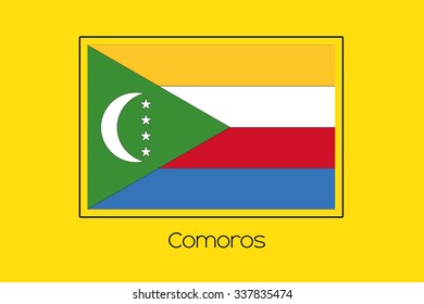 A Flag Illustration of the country of Comoros