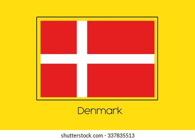A Flag Illustration of the country of Denmark