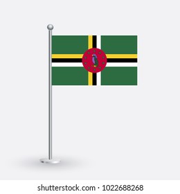 Flag Illustration of the country of Dominica. National Dominica flag isolated on gray background. Dominica Flag Flat Web Mobile Icon / Vector / Sign / Symbol / Button illustration EPS10