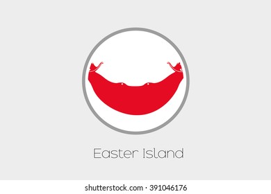 A Flag Illustration of the country of Easter Island