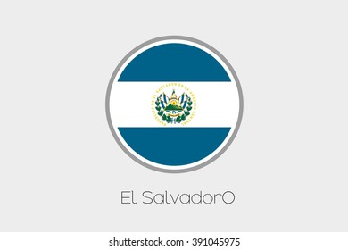 A Flag Illustration of the country of El Salvador