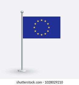 Flag Illustration of the country of European. National European flag isolated on gray background. European Flag Flat Web Mobile Icon / Vector / Sign / Symbol / Button illustration EPS10