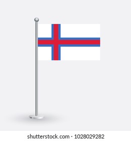 Flag Illustration of the country of Faroe Islands. National Faroe Islands flag isolated on gray background. Flag Flat Web Mobile Icon / Vector / Sign / Symbol / Button illustration EPS10