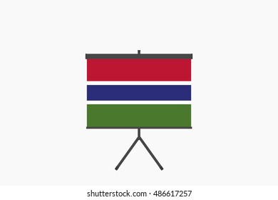 A Flag Illustration of the country of Gambia
