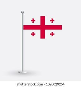 Flag Illustration of the country of Georgia. National Georgia flag isolated on gray background. Georgia Flag Flat Web Mobile Icon / Vector / Sign / Symbol / Button illustration EPS10