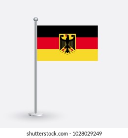 Flag Illustration of the country of Germany. National Germany flag isolated on gray background. Germany Flag Flat Web Mobile Icon / Vector / Sign / Symbol / Button illustration EPS10