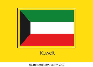 A Flag Illustration of the country of Kuwait