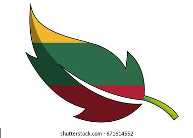 A Flag Illustration of the country of Lithuania