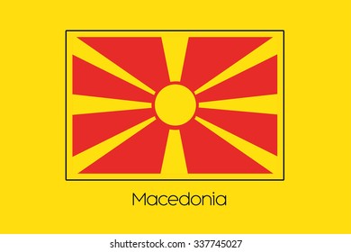 A Flag Illustration of the country of MAcedonia