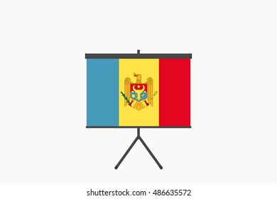 A Flag Illustration of the country of Moldova