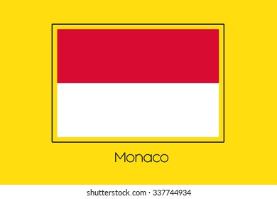 A Flag Illustration of the country of Monaco
