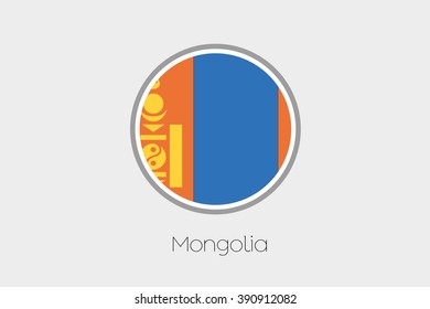 A Flag Illustration of the country of Mongolia