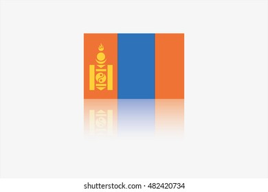 A Flag Illustration of the country of Mongolia