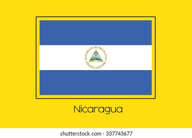 A Flag Illustration of the country of Nicaragua