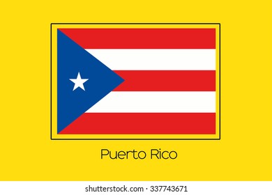 A Flag Illustration of the country of Puerto Rico