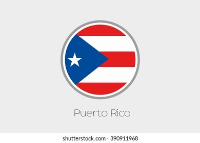 A Flag Illustration of the country of Puerto Rico