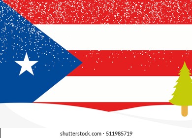 A Flag Illustration of the country of Puerto Rico