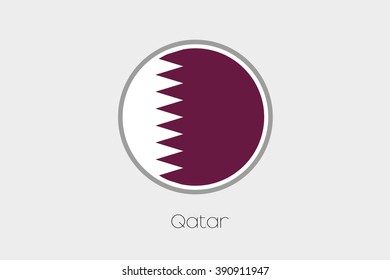 A Flag Illustration of the country of Qatar
