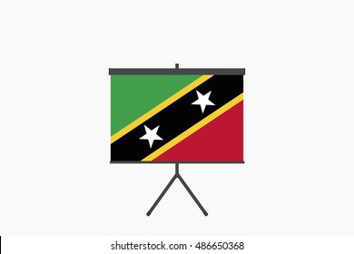 A Flag Illustration of the country of Saint Kitts and Nevis