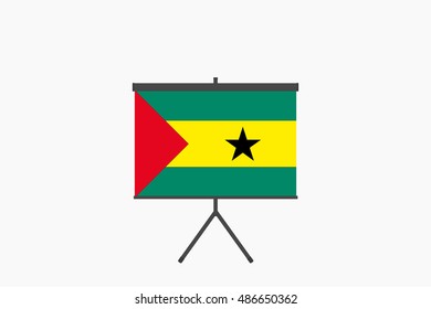 A Flag Illustration of the country of Sao Tome E Principe